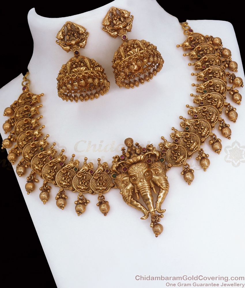 TNL1080 - Gajalkshmi Dollar Nagas Collections Premium Antique Jewelry