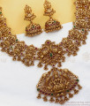 TNL1081 - Nagas Necklace Antique Gold Bridal Set With Jhumka Earring 
