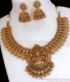 TNL1088 - Goddess Lakshmi Nagas Design Antique Kasu Necklace Earring Combo Set