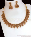 TNL1089 - Lakshmi Pattern Antique Gold Necklace Earring Combo Shop Online