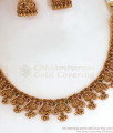 TNL1089 - Lakshmi Pattern Antique Gold Necklace Earring Combo Shop Online