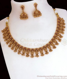 TNL1090 - Premium Antique Necklace Lakshmi Coin Earring Combo Designs TNL1090 - Premium Antique Necklace Lakshmi Coin Earring Combo Designs