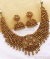 TNL1095 - Original Premium Nagas Temple Necklace Earring Set Gold Cluster Jewelry