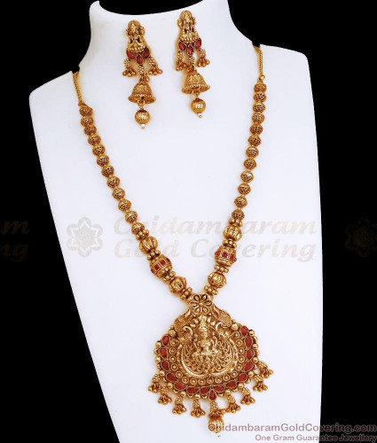 TNL1098 New Antique Gold Long Necklace Set For Women Wedding Bridal