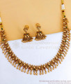 TNL1110 - Beautfiul Nagas Antique Gold Necklace Mango Design With Jhumkas TNL1110 - Beautfiul Nagas Antique Gold Necklace Mango Design With Jhumkas