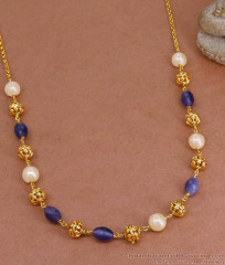 TNL1118 - New Arrival Blue Crystal Antique Finish Necklace Design For Women TNL1118 - New Arrival Blue Crystal Antique Finish Necklace Design For Women