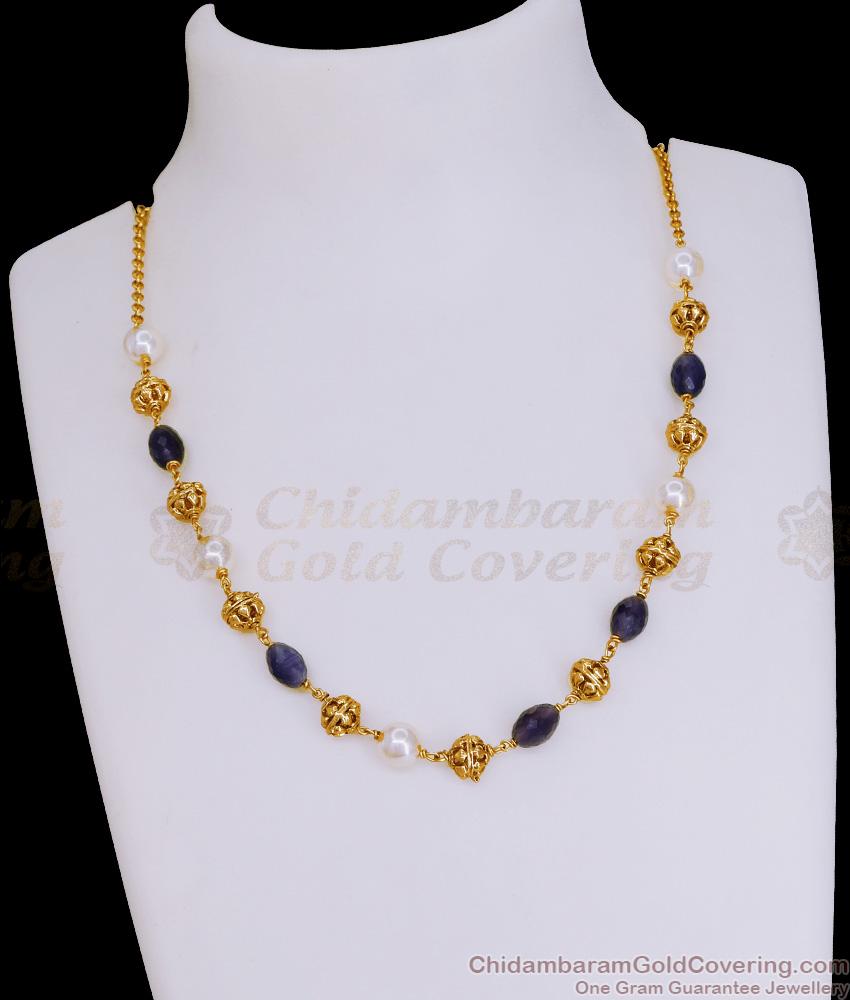 TNL1118 - New Arrival Blue Crystal Antique Finish Necklace Design For Women TNL1118 - New Arrival Blue Crystal Antique Finish Necklace Design For Women