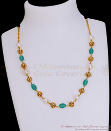 TNL1119 - Beautiful Aqua Blue Crystal Antique Pearl Necklace Collection Online