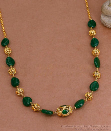 TNL1122 - Attractive Green Crystal Bridal Antique Necklace Design Shop Online
