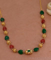 TNL1123 - Traditional Nagas Antique Necklace With Ruby Green Crystals For Women