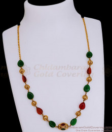 TNL1123 - Traditional Nagas Antique Necklace With Ruby Green Crystals For Women