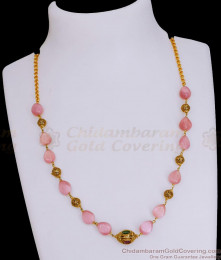 TNL1124 - Original Pink Crystals Antique Gold Necklace Designs Online