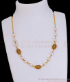 TNL1126 - Pearl Necklace Stone Studded Antique Gold Beads Jewelry Online
