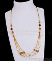 TNL1129 - Stylish Ruby Stone Multi Layer Pearl Necklace Antique Collections TNL1129 - Stylish Ruby Stone Multi Layer Pearl Necklace Antique Collections