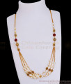 TNL1129 - Stylish Ruby Stone Multi Layer Pearl Necklace Antique Collections TNL1129 - Stylish Ruby Stone Multi Layer Pearl Necklace Antique Collections