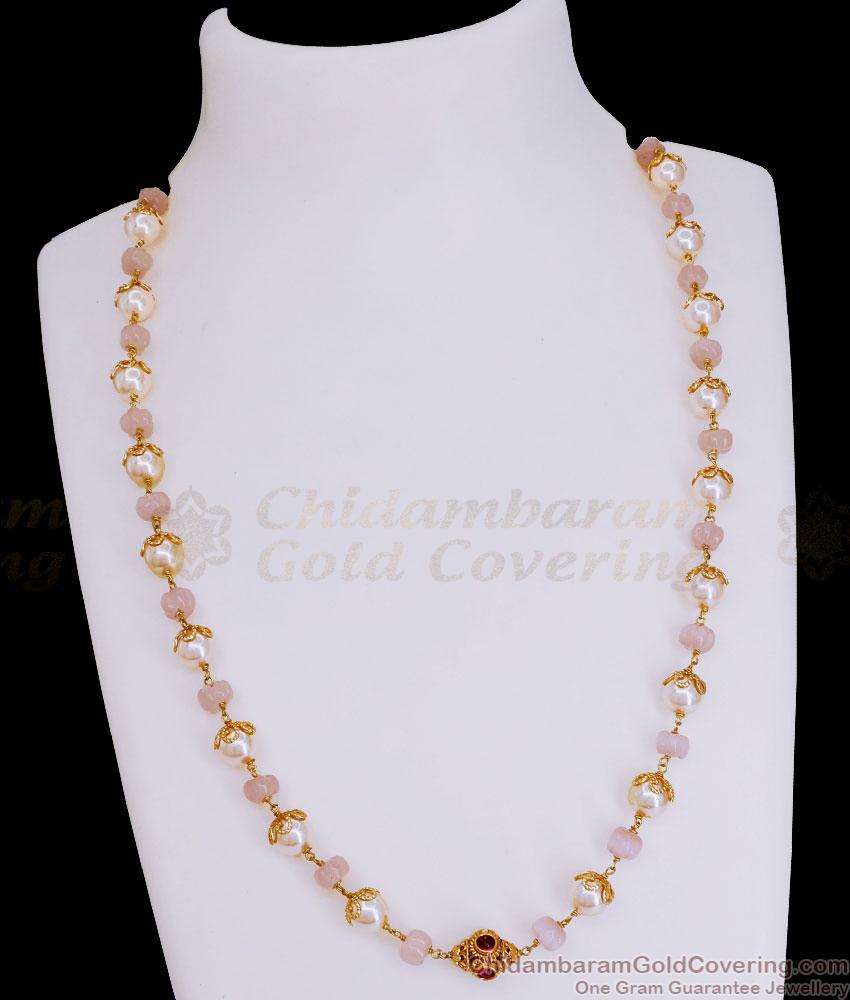 TNL1131 - Beautiful Pink Crystal Antique Necklace For Women TNL1131 - Beautiful Pink Crystal Antique Necklace For Women