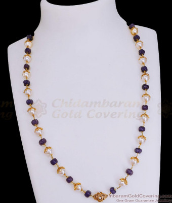 TNL1132 - Semi Precious Amethyst Stone Pearl Necklace Collection