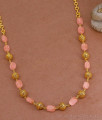 TNL1133 - Short Antique Golden Beads Pink Crystal Necklace Designs TNL1133 - Short Antique Golden Beads Pink Crystal Necklace Designs