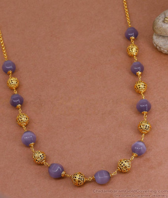 TNL1134 - Premium Quality Purple Crystal Necklace Temple Jewelry
