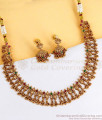TNL1142 Light Weight Gold Finish Antique Necklace Lakshmi Motiff Design For Wedding TNL1142 Light Weight Gold Finish Antique Necklace Lakshmi Motiff Design For Wedding