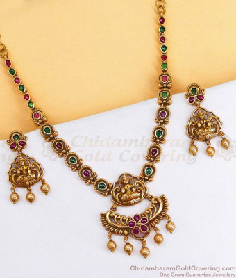 TNL1144 New Arrival Light Weight Antique Necklace Lakshmi Kemp Stone Bridal Jewelry