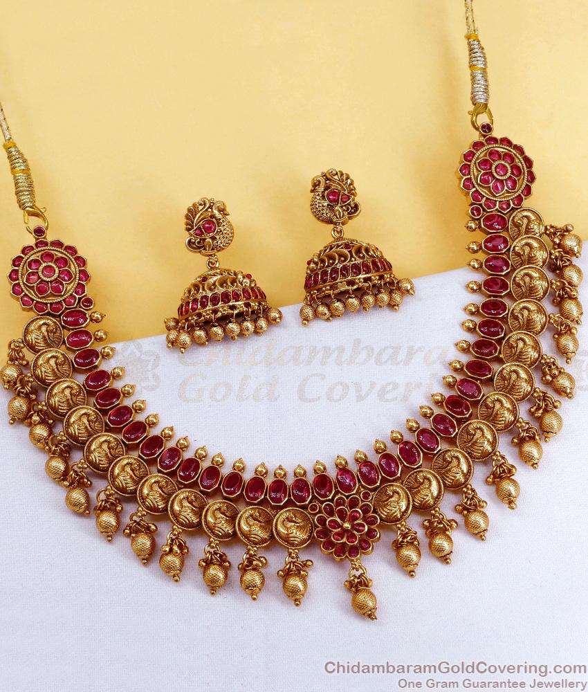 TNL1151 Beautiful Peacock Coin Antique Necklace Ruby Kemp Stone Bridal Jewelry TNL1151 Beautiful Peacock Coin Antique Necklace Ruby Kemp Stone Bridal Jewelry