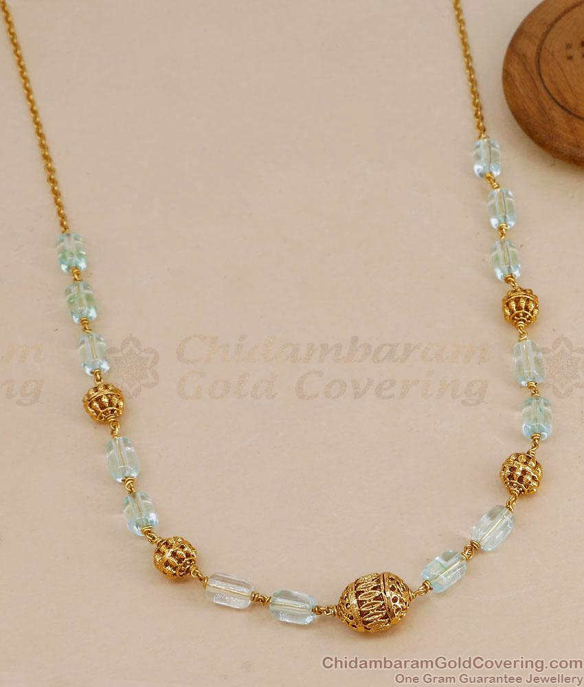 TNL1165 Glittering Blue Crystals Antique Necklace Design For Wedding