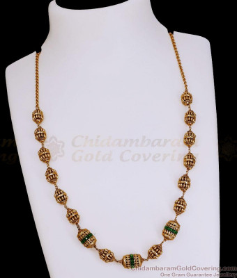 TNL1166 Handcrafted Gold Tone Antique Bead Necklace Festival Collection