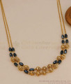 TNL1168 New Arrival Black Beaded Antique Gold Necklace 2 Line Mala TNL1168 New Arrival Black Beaded Antique Gold Necklace 2 Line Mala