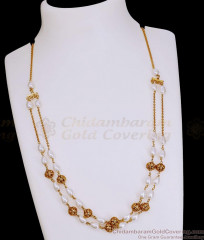 TNL1169 Beautiful Pearl Design Antique Gold 2 Line Beads Necklace For Brides