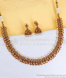 TNL1173 Premium Quality Mango Design Kemp Stone Antique Necklace For Wedding TNL1173 Premium Quality Mango Design Kemp Stone Antique Necklace For Wedding