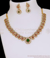 TNL1178 Ruby Green Paisley Mango Antique Gold Necklace Set for Women TNL1178 Ruby Green Paisley Mango Antique Gold Necklace Set for Women
