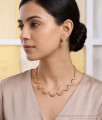 TNL1181 Antique Finish Gold Crescent Moon AD Necklace Set TNL1181 Antique Finish Gold Crescent Moon AD Necklace Set