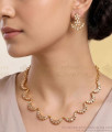 TNL1181 Antique Finish Gold Crescent Moon AD Necklace Set TNL1181 Antique Finish Gold Crescent Moon AD Necklace Set