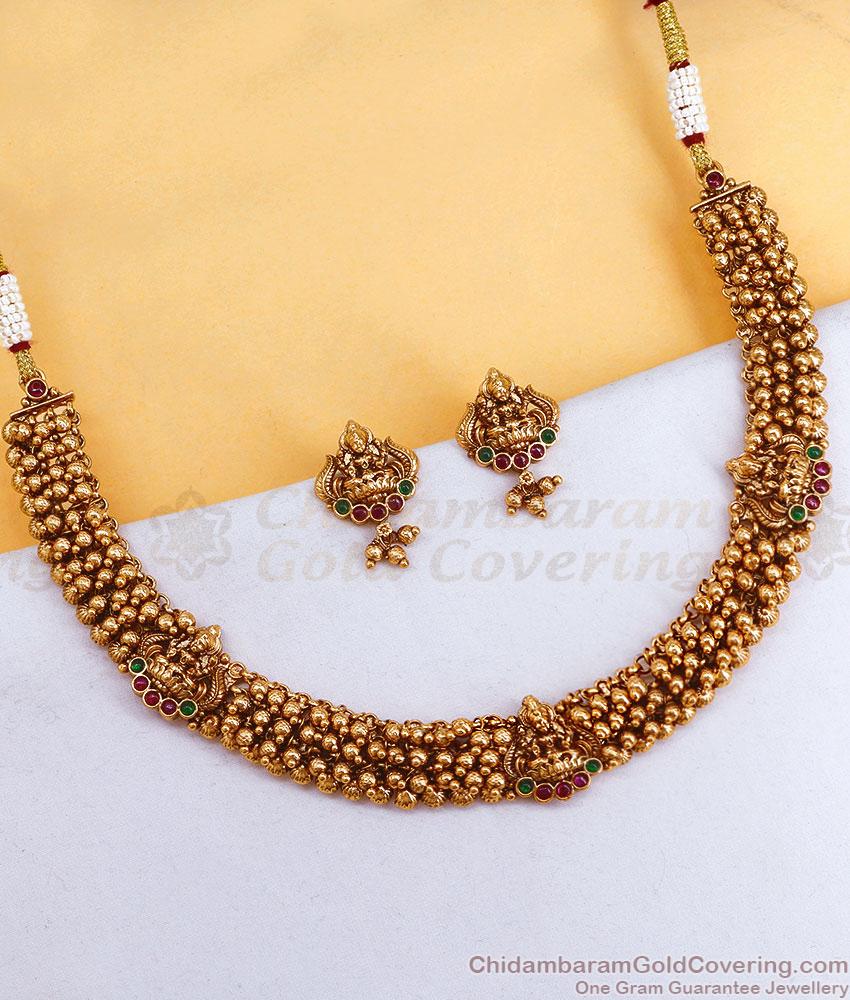 TNL1184 Vintage Look Nagas Antique Gold Beaded Choker Necklace Set TNL1184 Vintage Look Nagas Antique Gold Beaded Choker Necklace Set