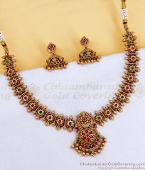 TNL1188 Premium Quality Antique Gold Plated Kemp Stone Necklace Set TNL1188 Premium Quality Antique Gold Plated Kemp Stone Necklace Set