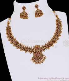 TNL1188 Premium Quality Antique Gold Plated Kemp Stone Necklace Set TNL1188 Premium Quality Antique Gold Plated Kemp Stone Necklace Set