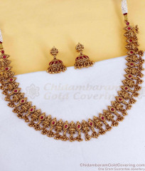 TNL1193 Festive Divine Lakshmi Carved Choker Necklace Antique Collections TNL1193 Festive Divine Lakshmi Carved Choker Necklace Antique Collections