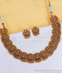 TNL1195 Antique Gilded Broad Temple Choker Necklace For Brides TNL1195 Antique Gilded Broad Temple Choker Necklace For Brides