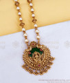 TNL1196 Big Green Pallaka Stone Lakshmi Pendant Antique Necklace Pearl Jewelry TNL1196 Big Green Pallaka Stone Lakshmi Pendant Antique Necklace Pearl Jewelry