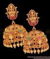 Premium Nagas Lakshmi Antique Jhumkas Kemp Stone Earrings Collection ER2273