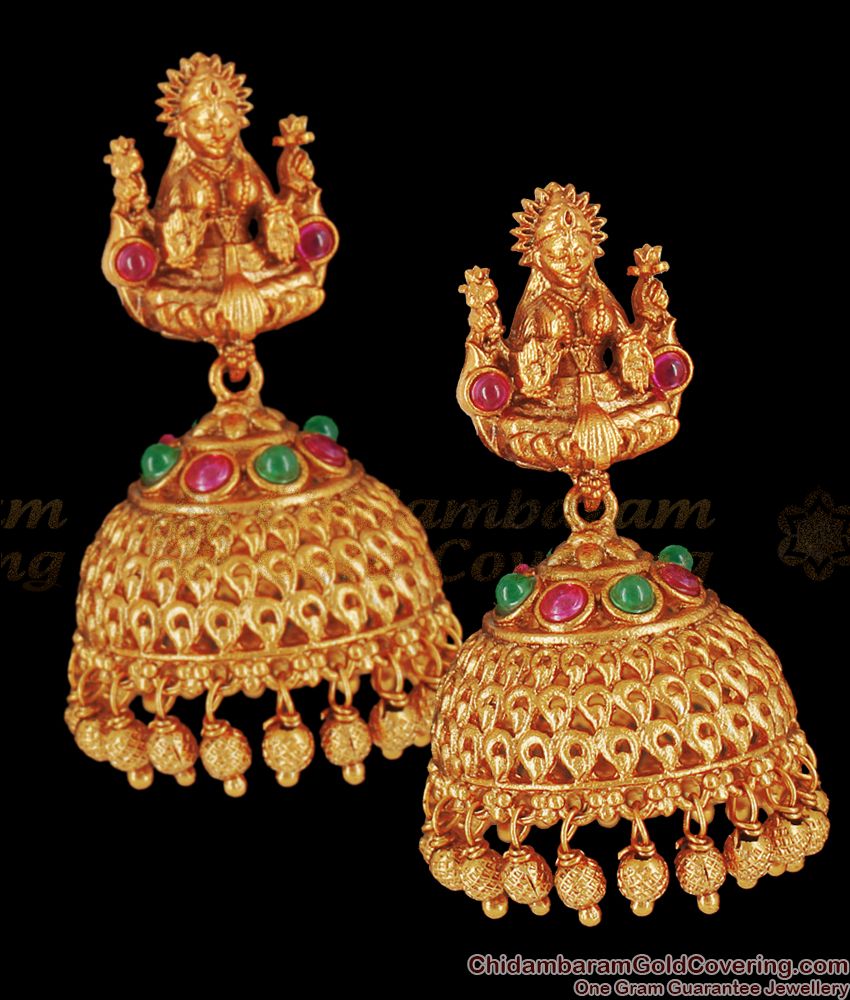 Trendy Antique Nagas Lakshmi Temple Jhumkas Earrings Collection ER2275