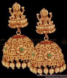 Grand Antique Nagas Lakshmi Temple Jimiki Earrings Collection ER2276 Grand Antique Nagas Lakshmi Temple Jimiki Earrings Collection ER2276