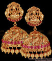 Big Antique Nagas Lakshmi Temple Jhumkas Kemp Stone Earrings Collection ER2277