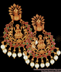 Antique Nagas Lakshmi Chandbali Gold Earrings Collection ER2281 Antique Nagas Lakshmi Chandbali Gold Earrings Collection ER2281
