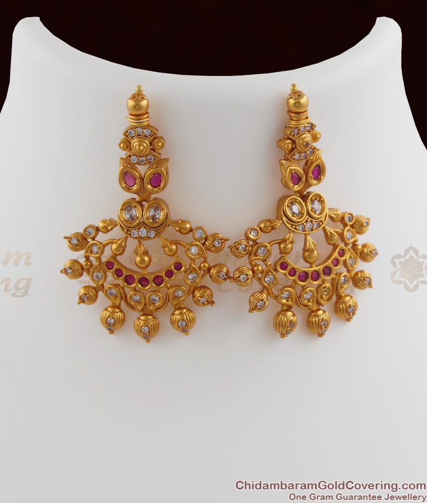 TNL1003 - Premium Antique Matt Finish Peacock Necklace Set Bridal Jewellery