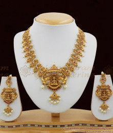TNL1004 - Premium Antique Matt Finish GajaLakshmi Necklace Set Bridal Jewellery TNL1004 - Premium Antique Matt Finish GajaLakshmi Necklace Set Bridal Jewellery