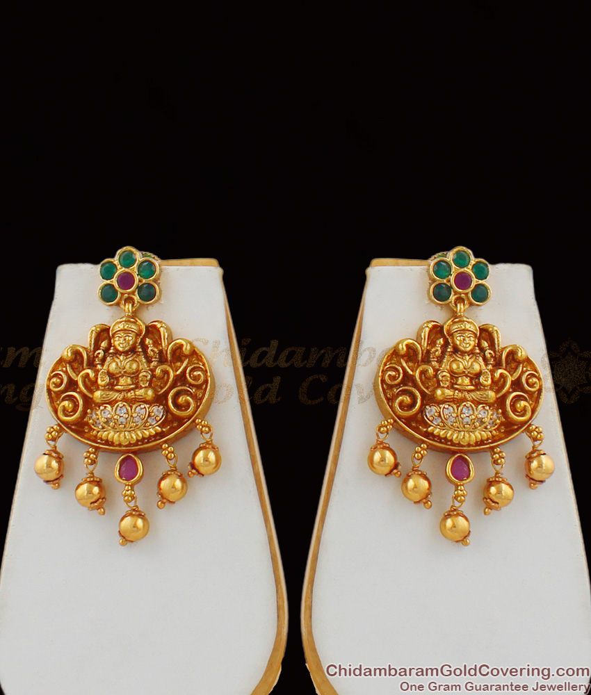 TNL1007 - Premium Finish Grand Temple Jewelry Lakshmi Peacock Design Nagas Antique Jewellery Set