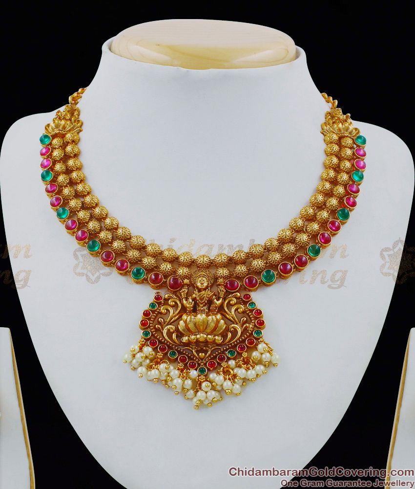 TNL1009 - Premium Antique Nagas Jewelry First Quality Temple Necklace Set Bridal Collections