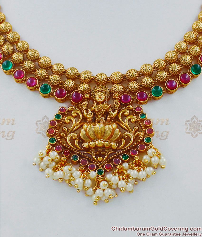 TNL1009 - Premium Antique Nagas Jewelry First Quality Temple Necklace Set Bridal Collections